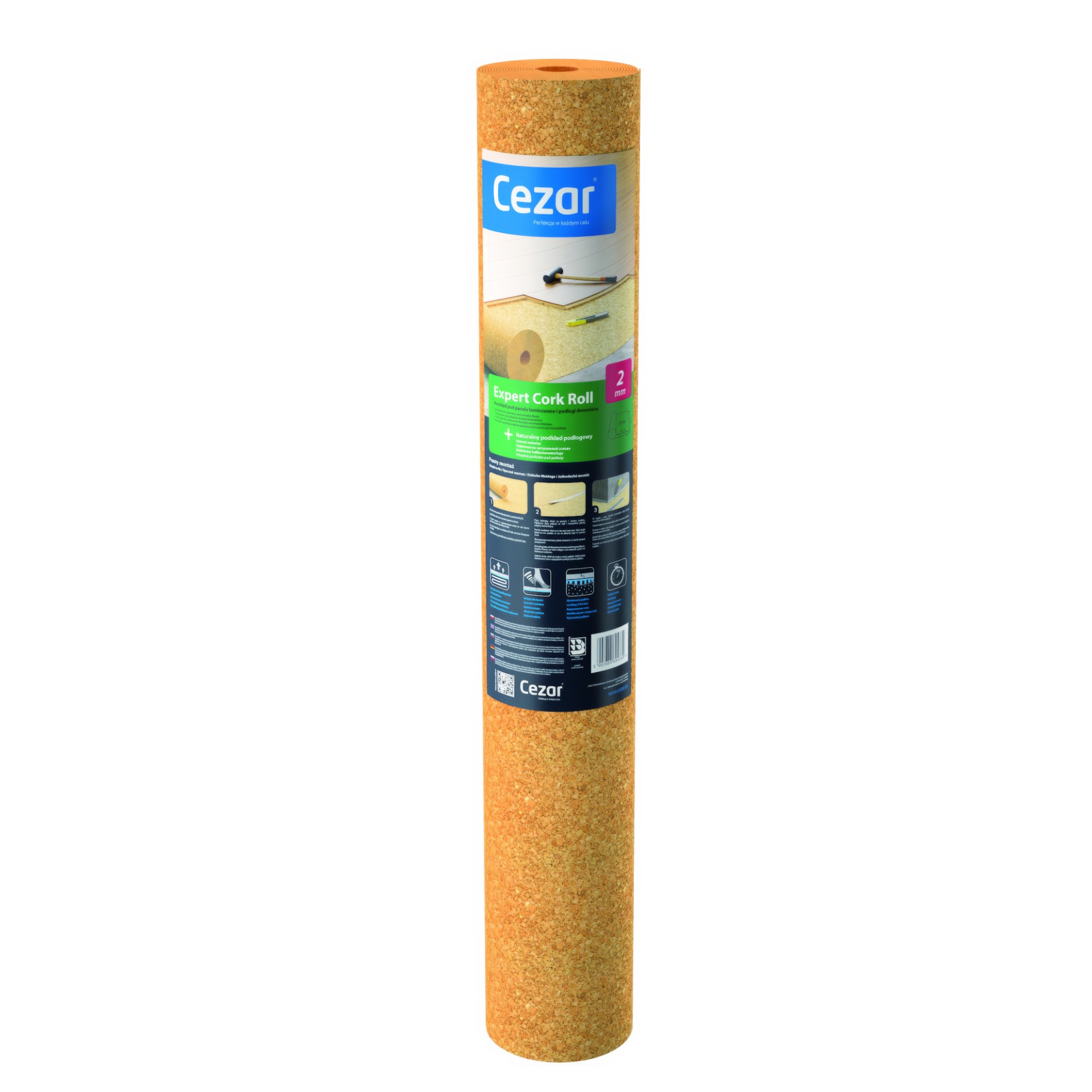 Podložka Cezar Expert Cork Roll 2 mm korková